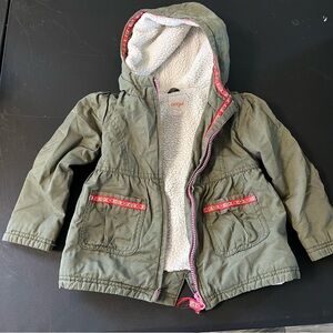Cat & Jack Olive Green Hooded Jacket girls size 4T